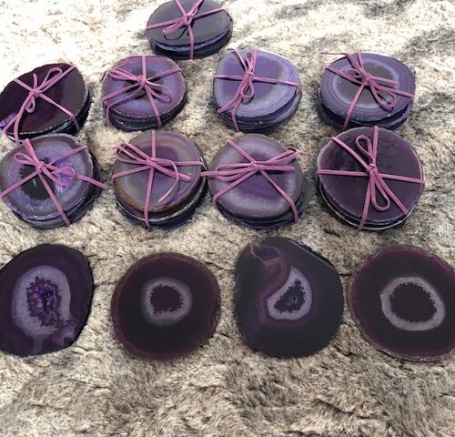 Purple Agate Microcrystalline Quartz Premium Coasters (set of 4) Gift - Image 12