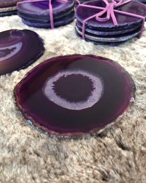 Purple Agate Microcrystalline Quartz Premium Coasters (set of 4) Gift - Image 15