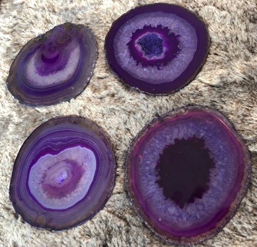 Purple Agate Microcrystalline Quartz Premium Coasters (set of 4) Gift