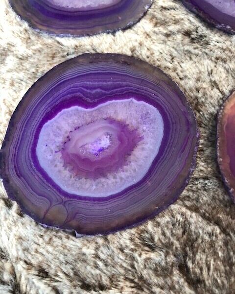 Purple Agate Microcrystalline Quartz Premium Coasters (set of 4) Gift - Image 17