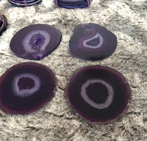 Purple Agate Microcrystalline Quartz Premium Coasters (set of 4) Gift - Image 6
