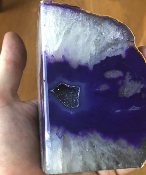 Purple Agate 24ct Gold Edge Microcrystalline Quartz Premium Bookends Ornament Gift - Image 24
