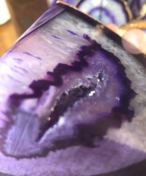 Purple Agate 24ct Gold Edge Microcrystalline Quartz Premium Bookends Ornament Gift - Image 28