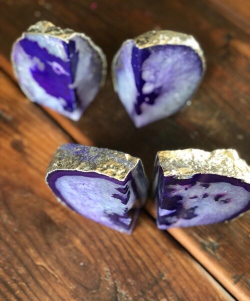 Purple Agate Silver Edge Microcrystalline Quartz Premium Bookends Ornament Gift - Image 11