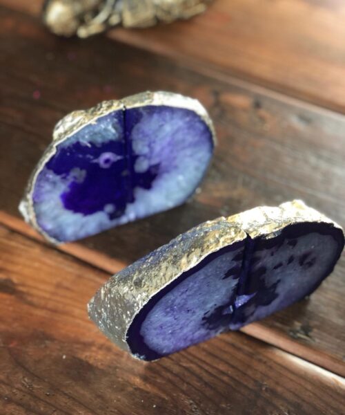 Purple Agate Silver Edge Microcrystalline Quartz Premium Bookends Ornament Gift - Image 10