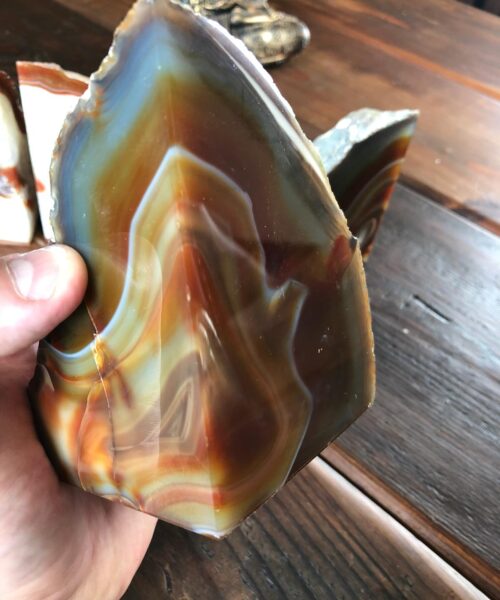 Red Rust Agate Natural Edge Microcrystalline Quartz Premium Bookends Ornament Gift - Image 11