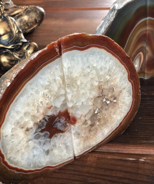 Red Rust Agate Natural Edge Microcrystalline Quartz Premium Bookends Ornament Gift - Image 3