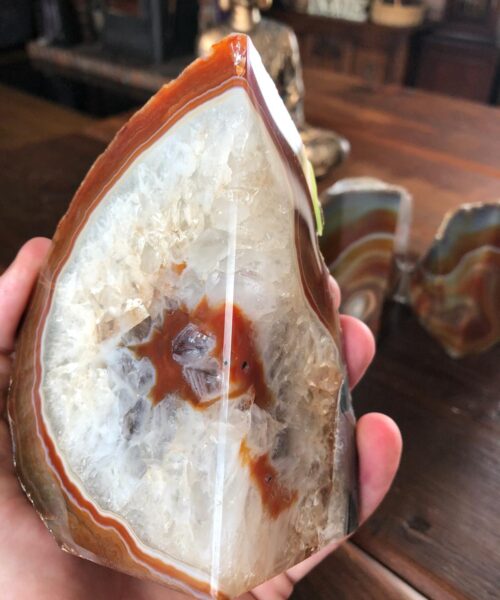 Red Rust Agate Natural Edge Microcrystalline Quartz Premium Bookends Ornament Gift - Image 7