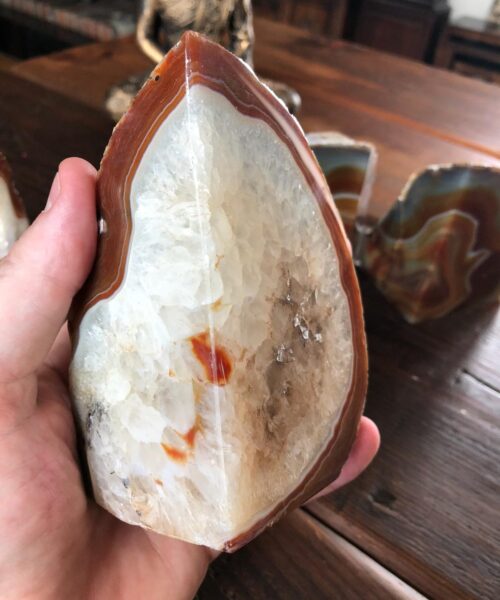 Red Rust Agate Natural Edge Microcrystalline Quartz Premium Bookends Ornament Gift - Image 8
