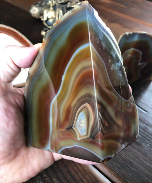 Red Rust Agate Natural Edge Microcrystalline Quartz Premium Bookends Ornament Gift - Image 10