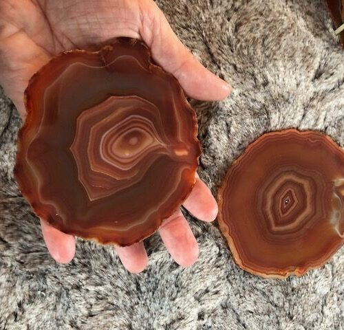 Red Rust Agate Microcrystalline Quartz Premium Coasters (Set of 4) Gift - Image 5