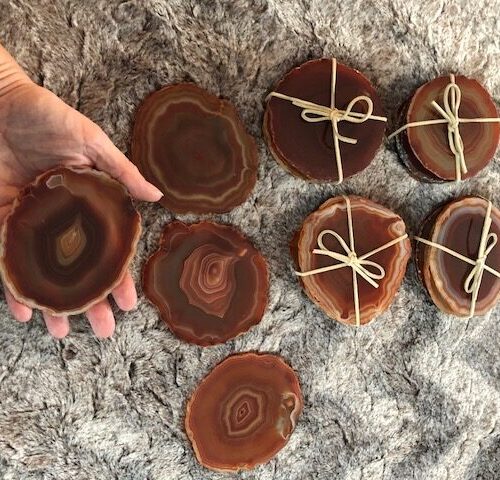 Red Rust Agate Microcrystalline Quartz Premium Coasters (Set of 4) Gift - Image 6