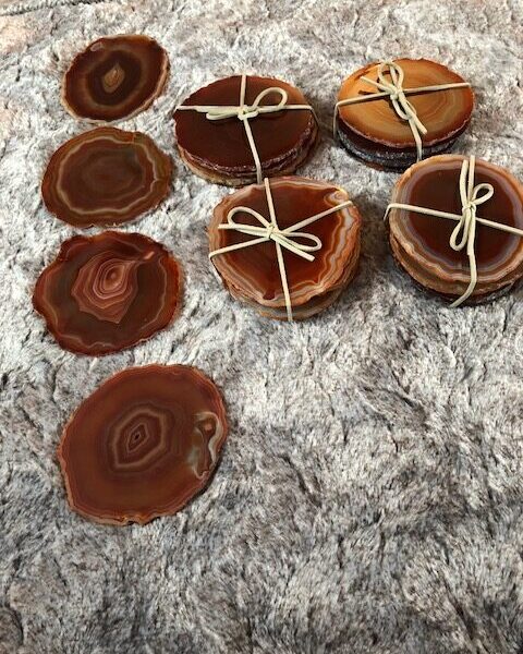 Red Rust Agate Microcrystalline Quartz Premium Coasters (Set of 4) Gift - Image 7