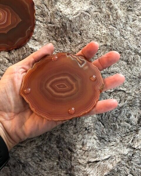 Red Rust Agate Microcrystalline Quartz Premium Coasters (Set of 4) Gift - Image 8
