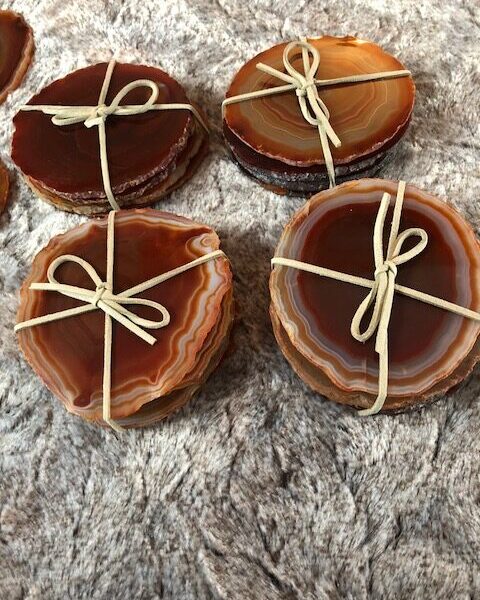 Red Rust Agate Microcrystalline Quartz Premium Coasters (Set of 4) Gift - Image 10