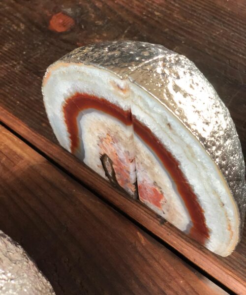 Red Rust Agate Silver Edge Microcrystalline Quartz Premium Bookends Ornament Gift - Image 4