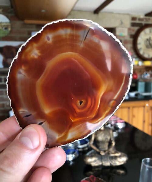 Red Rust Agate Silver Edge, Gilded, Microcrystalline Quartz Premium Coasters (Set of 4) Gift - Image 11