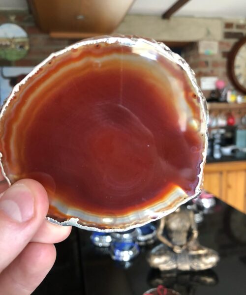 Red Rust Agate Silver Edge, Gilded, Microcrystalline Quartz Premium Coasters (Set of 4) Gift - Image 12