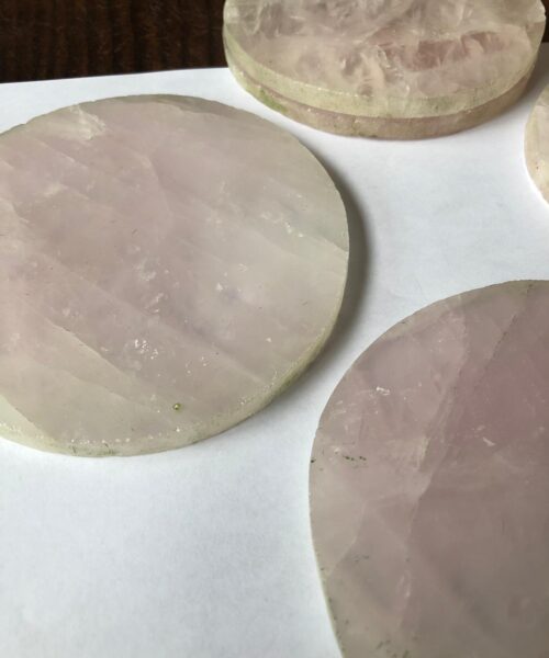 Rose Quartz Premium Coasters Circle Shape Natural Edge (Set of 4) - Image 7