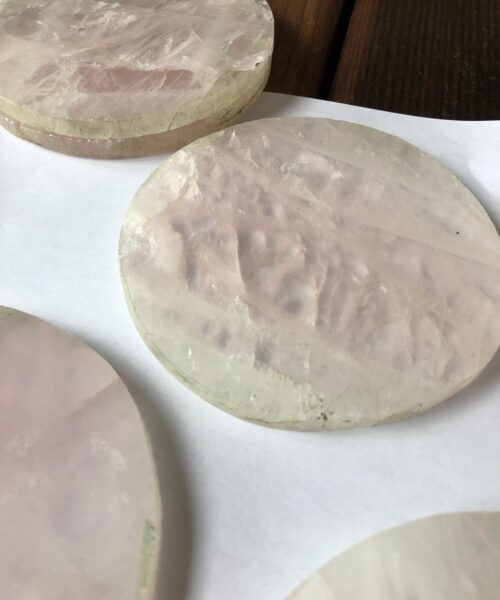 Rose Quartz Premium Coasters Circle Shape Natural Edge (Set of 4) - Image 8