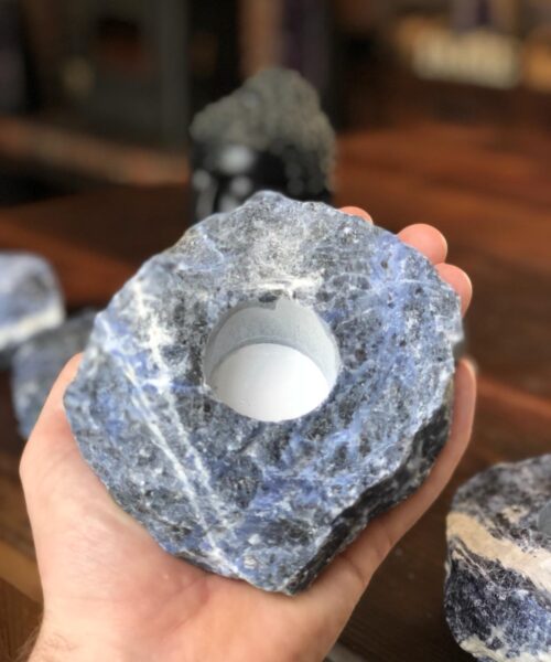 Sodalite Quartz Premium Ice Quartz Crystal Candle Tealight Holders - Image 11