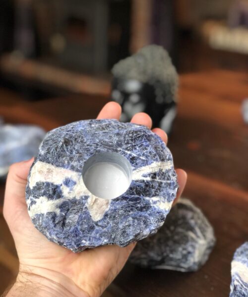 Sodalite Quartz Premium Ice Quartz Crystal Candle Tealight Holders - Image 8