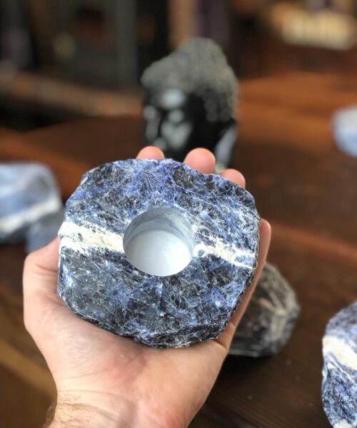 Sodalite Quartz Premium Ice Quartz Crystal Candle Tealight Holders - Image 10