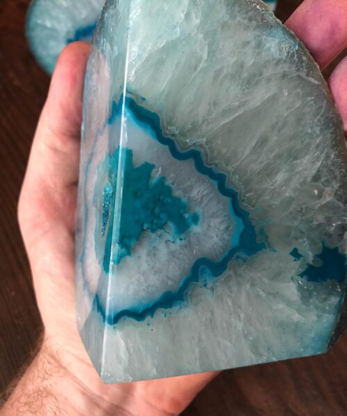Teal Agate Natural Edge Microcrystalline Quartz Premium Bookends Ornament Gift - Image 8