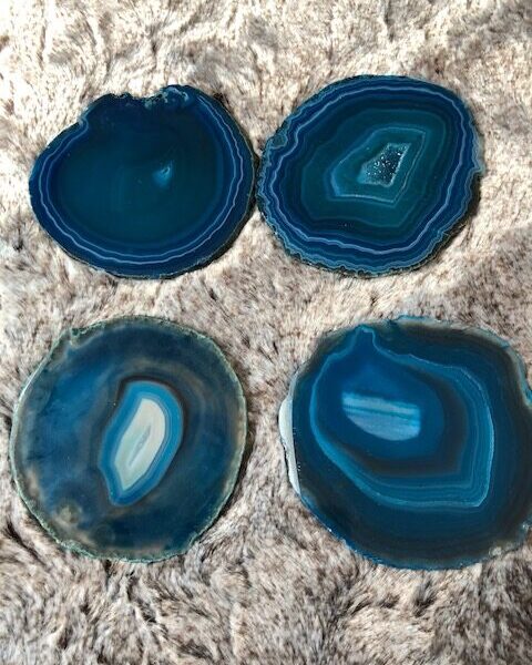 Teal Agate Microcrystalline Quartz Premium Coasters (Set of 4) Gift - Image 12