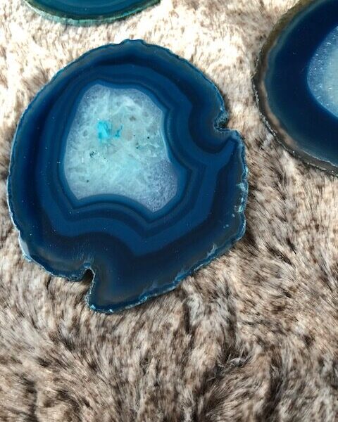 Teal Agate Microcrystalline Quartz Premium Coasters (Set of 4) Gift - Image 8