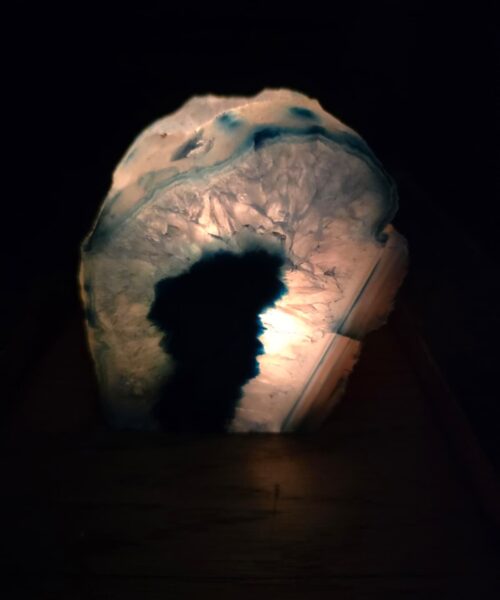 Large Blue Agate End Microcrystalline Quartz Tealight Candle Holder Ornament - Image 11