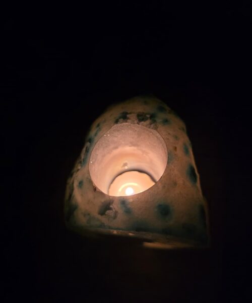Large Blue Agate End Microcrystalline Quartz Tealight Candle Holder Ornament - Image 12
