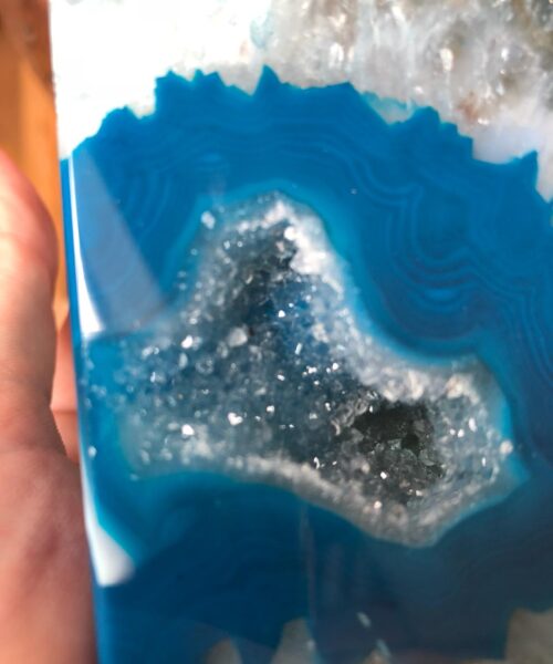 Teal Agate Silver Edge Microcrystalline Quartz Premium Bookends Ornament Gift - Image 5