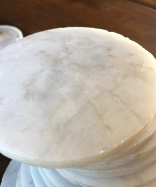 White Crystal Quartz Premium Coasters Circle Shape Natural Edge (set of 4) Gift - Image 7