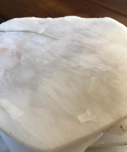 White Crystal Quartz Premium Coasters Natural Shape Natural Edge (set of 4) Gift - Image 5