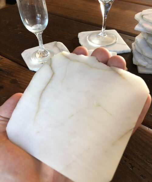 White Crystal Quartz Premium Coasters Natural Shape Natural Edge (set of 4) Gift - Image 6
