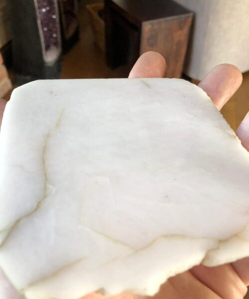 White Crystal Quartz Premium Coasters Natural Shape Natural Edge (set of 4) Gift - Image 7
