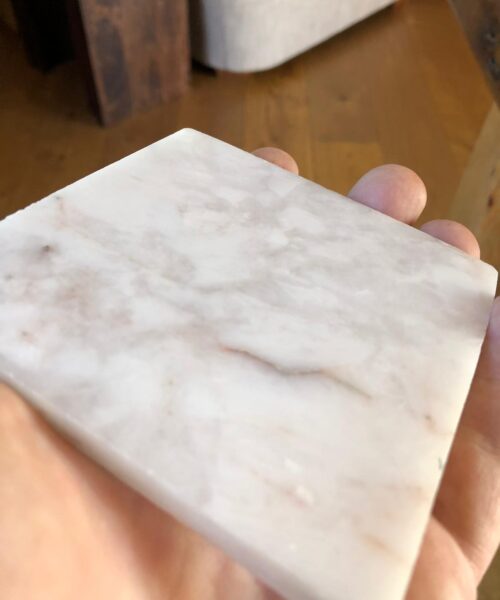 White Crystal Quartz Premium Coasters Square Shape Natural Edge (set of 4) Gift - Image 6