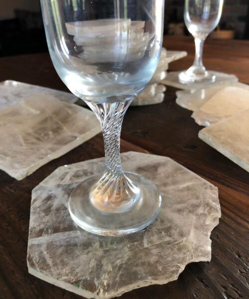 Clear Quartz Premium Coasters Natural Shape Natural Edge (set of 4) - Image 4