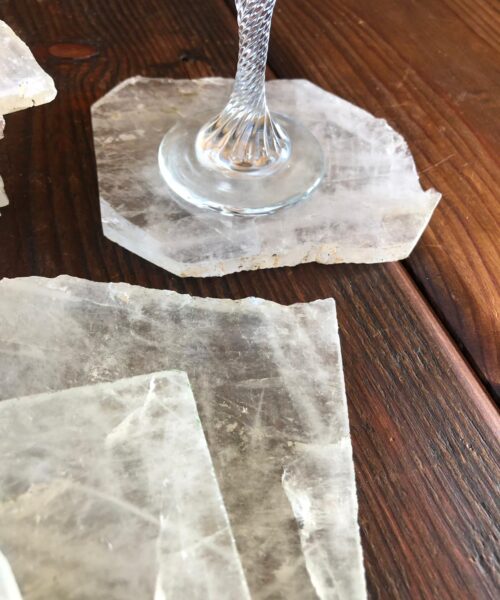 Clear Quartz Premium Coasters Natural Shape Natural Edge (set of 4) - Image 6