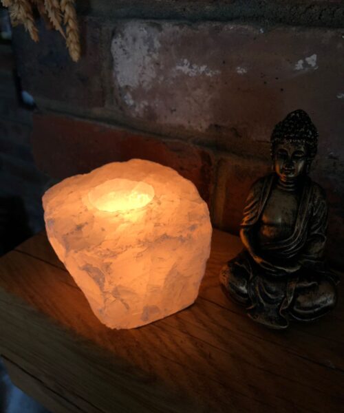Very Large Rose Quartz Premium Ice Quartz Crystal Candle Tealight Holders - Image 12