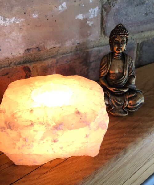 Very Large Rose Quartz Premium Ice Quartz Crystal Candle Tealight Holders - Image 8
