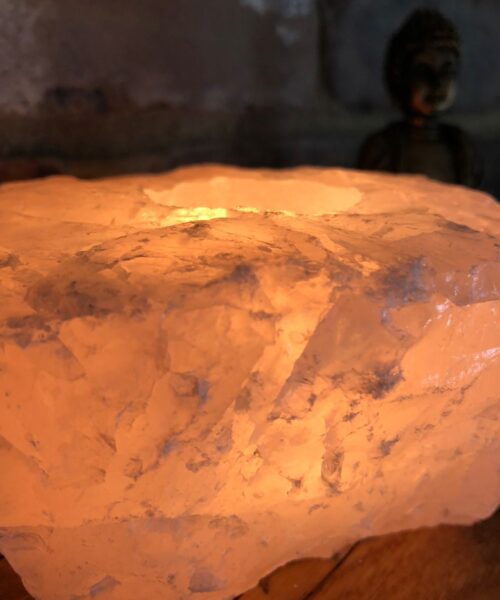 Very Large Rose Quartz Premium Ice Quartz Crystal Candle Tealight Holders - Image 9