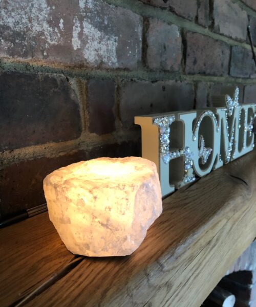 Very Large Snow White Premium Ice Quartz Crystal Candle Tealight Holders - Image 12