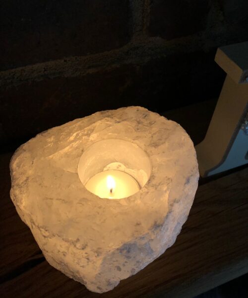 Very Large Snow White Premium Ice Quartz Crystal Candle Tealight Holders - Image 15