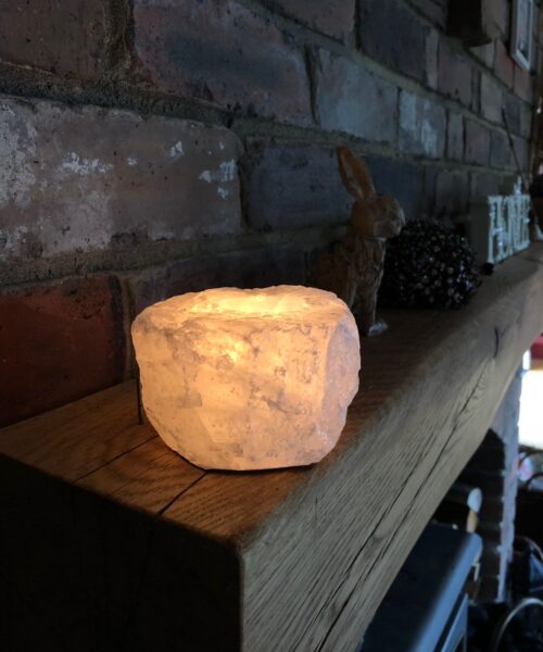 Very Large Snow White Premium Ice Quartz Crystal Candle Tealight Holders - Image 18