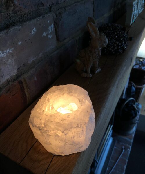 Very Large Snow White Premium Ice Quartz Crystal Candle Tealight Holders - Image 19