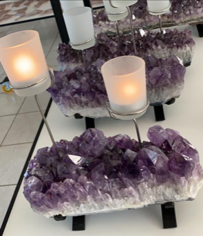 Amethyst 2 Cup Candle Holders Handpicked