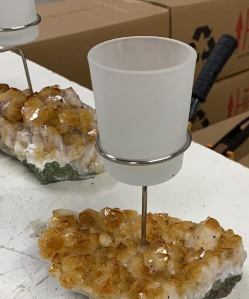 Alternative view of Premium A Grade Citrine Cluster Druzy Candle / 1 Cup Tealight Holders - 750g - W10xH17cm