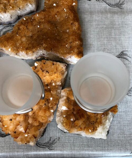 Premium A Grade Citrine Cluster Druzy Candle / 1 Cup Tealight Holders - 750g - W10xH17cm - Image 8